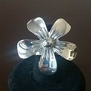 Sterling Silver Flower Ring Taxco.925
